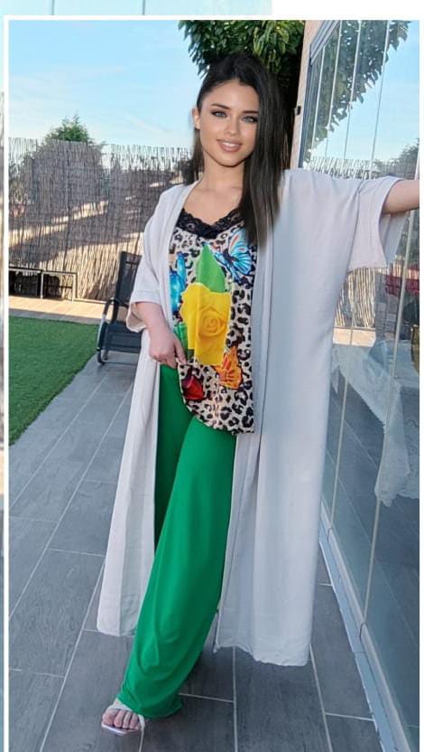 Kimono Largo Punto Crep Mujer Talla Grande - Imagen 3