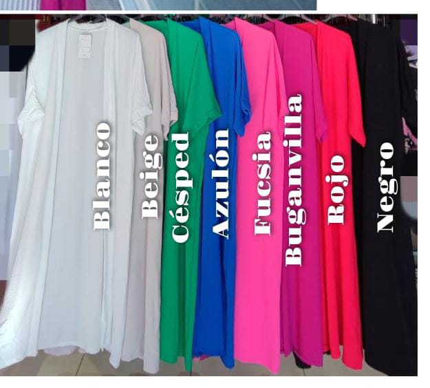 Kimono Largo Punto Crep Mujer Talla Grande - Imagen 2