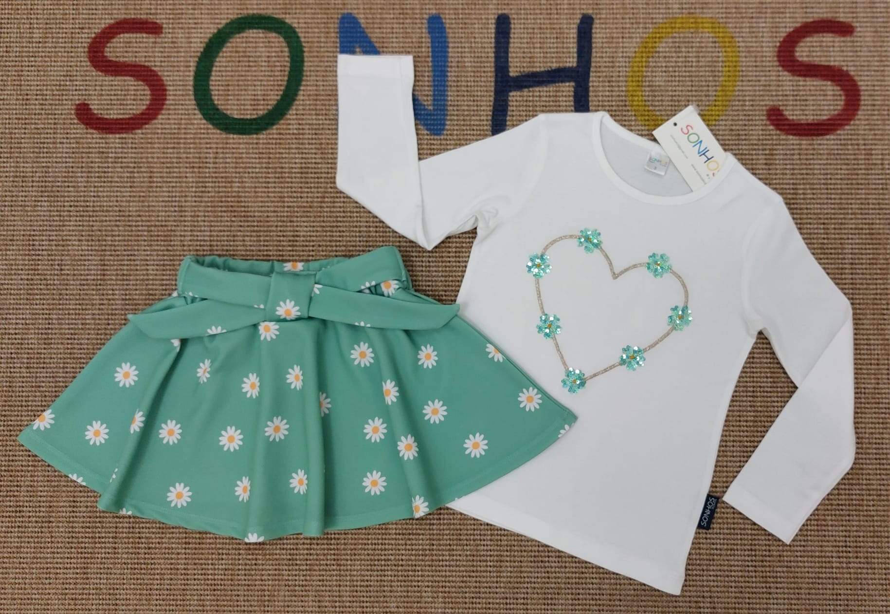 Conjunto Falda Margaritas Niña - Imagen 3
