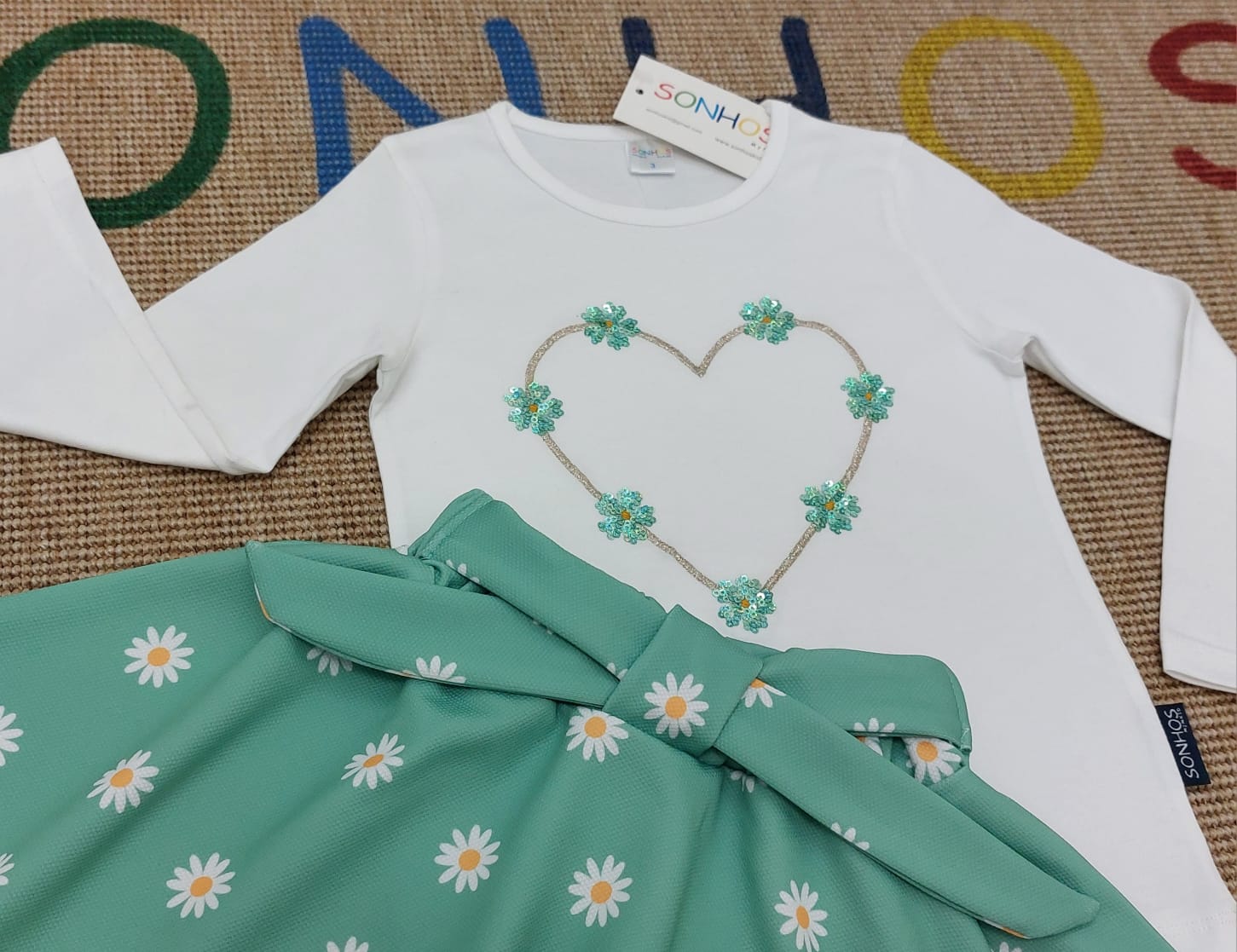 Conjunto Falda Margaritas Niña - Imagen 2