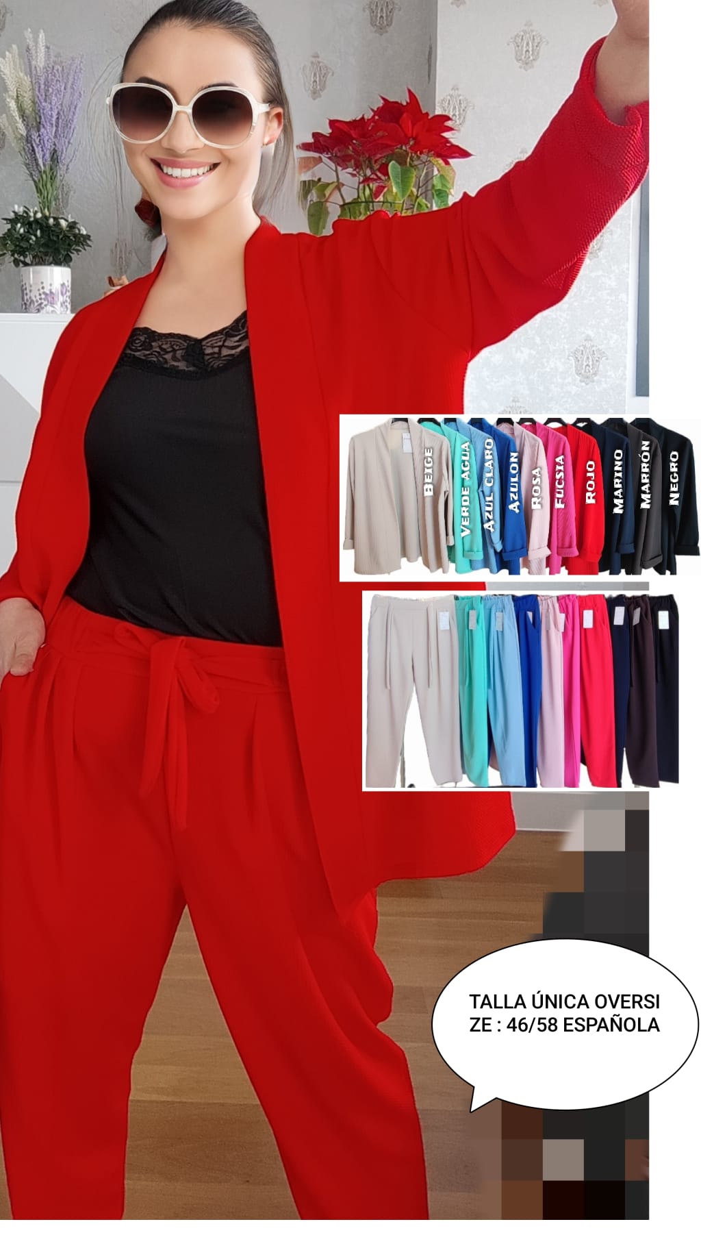 Chaqueta Blazer de Piqué Mujer Talla Grande - Imagen 3