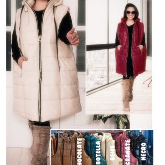 Chaleco Guateado Largo Mujer Talla Grande