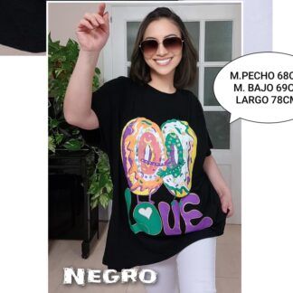 Camiseta Mujer Estampada Talla Grande