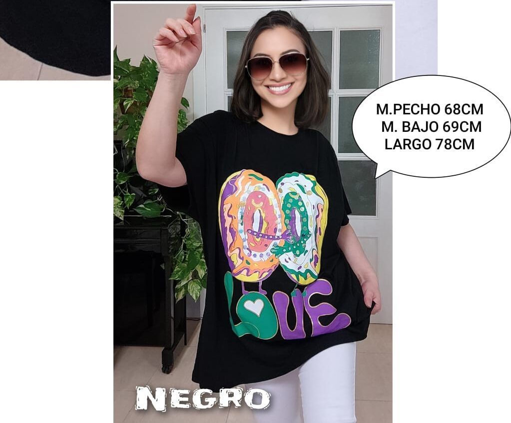 Camiseta Mujer Estampada Talla Grande