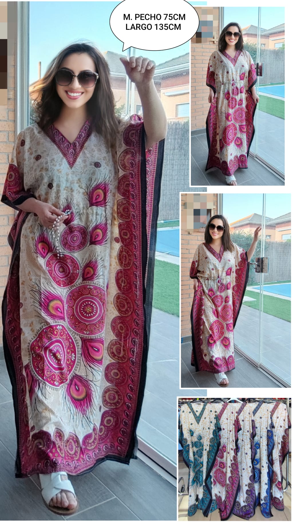 Vestido Kaftan Mujer Talla Grande