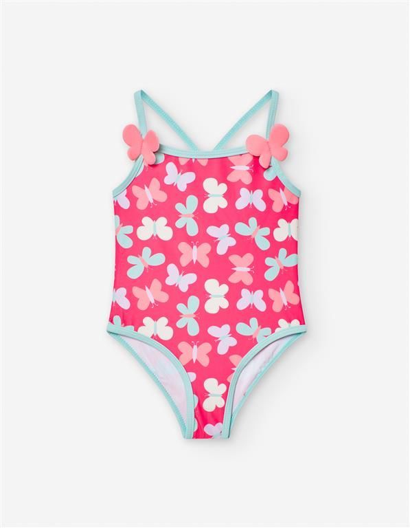 Bañador Bebe Losan Mariposa Fucsia