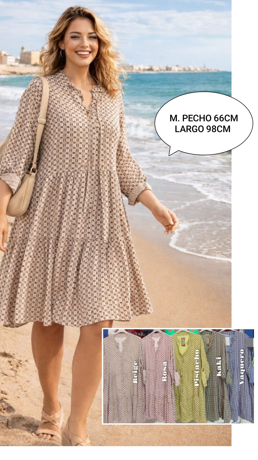 Vestido Estampado Mujer Talla Grande