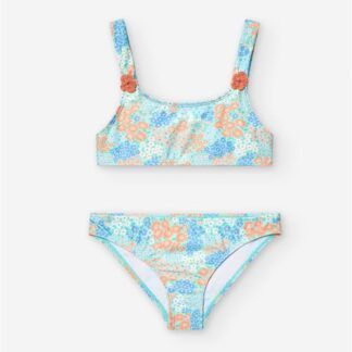 Bikini Azul Flores Niña losan