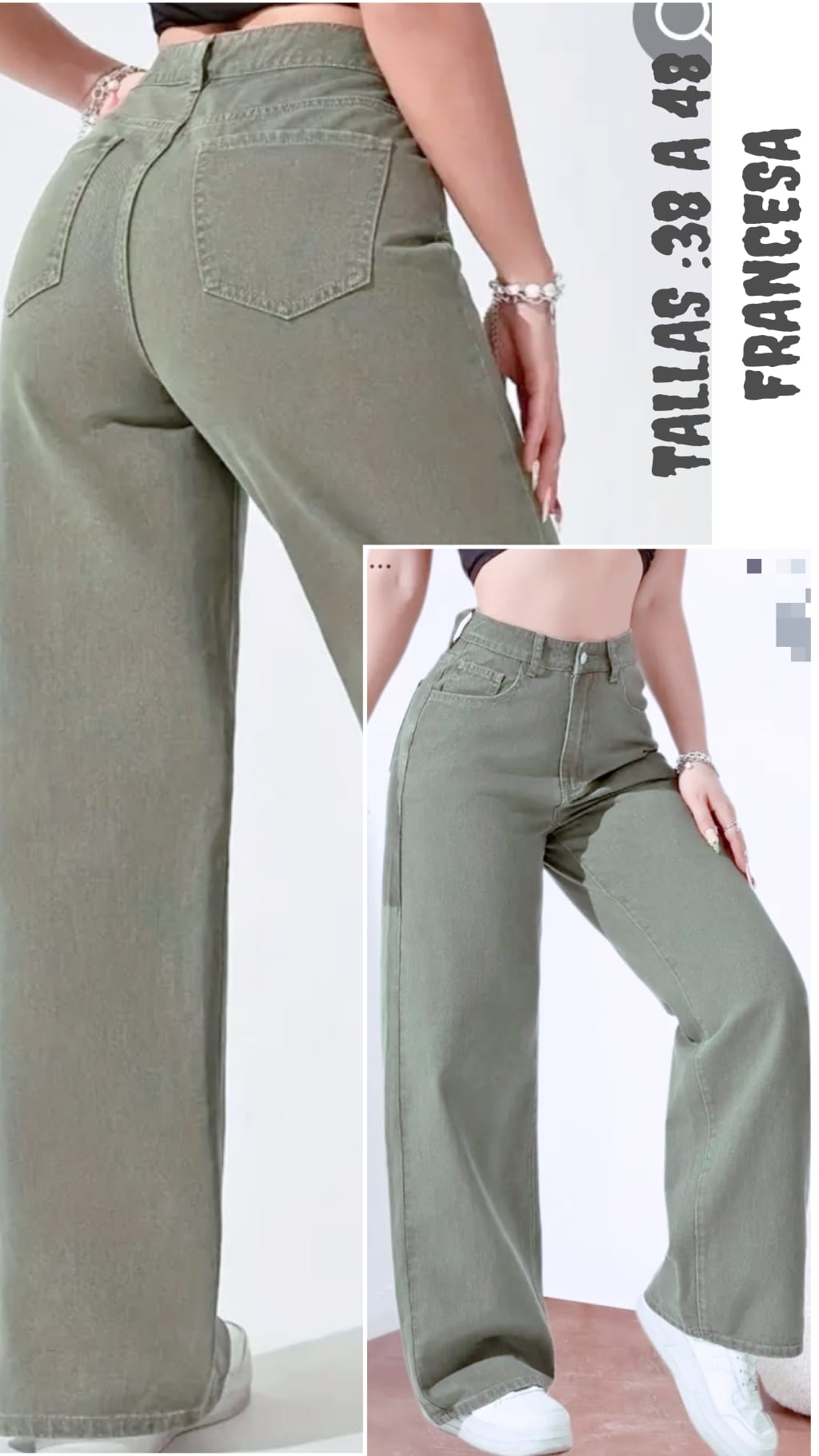 Pantalón Vaquero Ancho Mujer Talla Grande