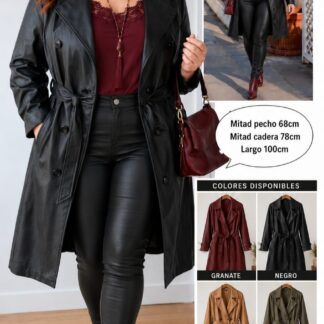 Gabardina Polipiel Mujer Talla Grande
