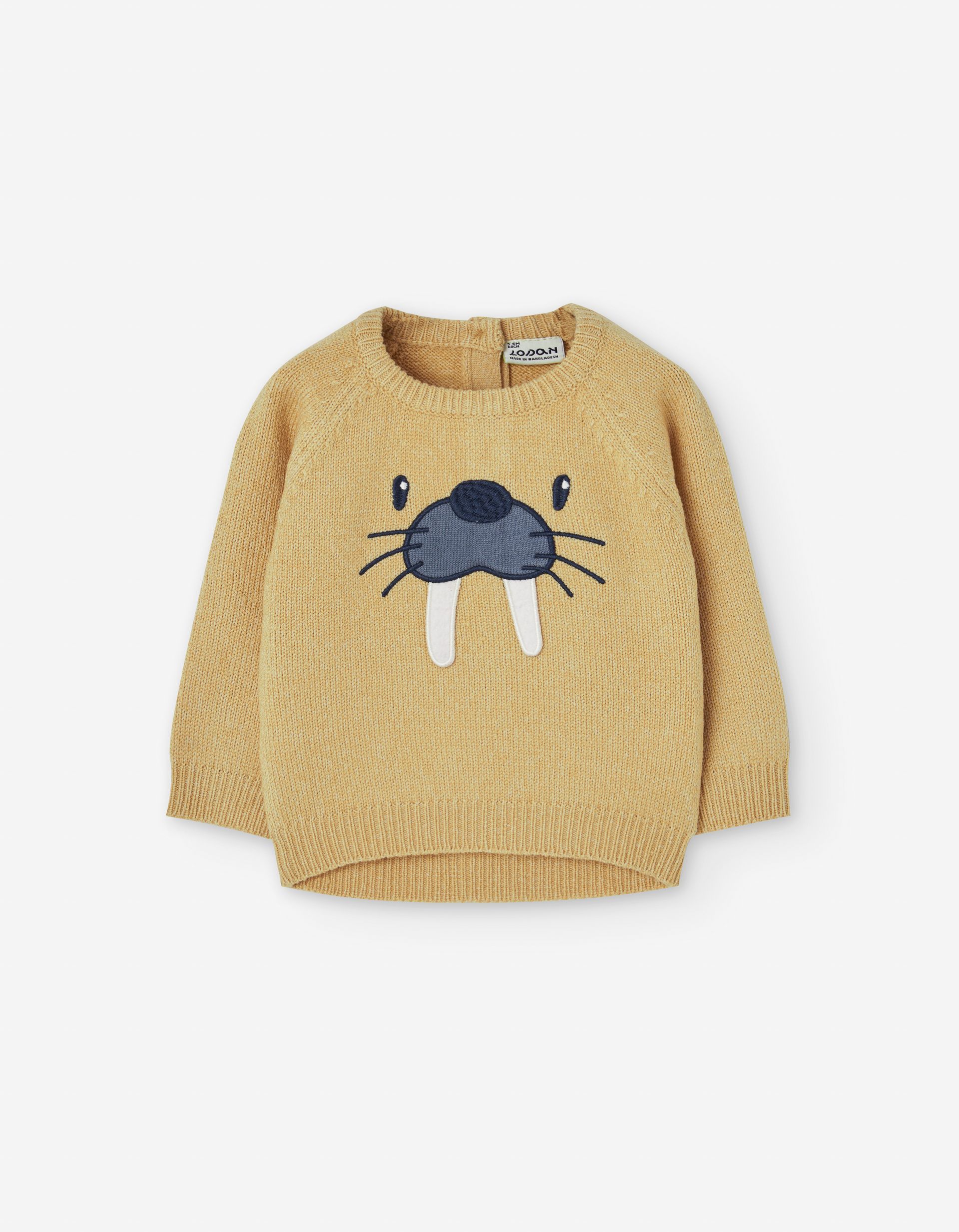 Jersey de bebé Losan mostaza con diseño animal