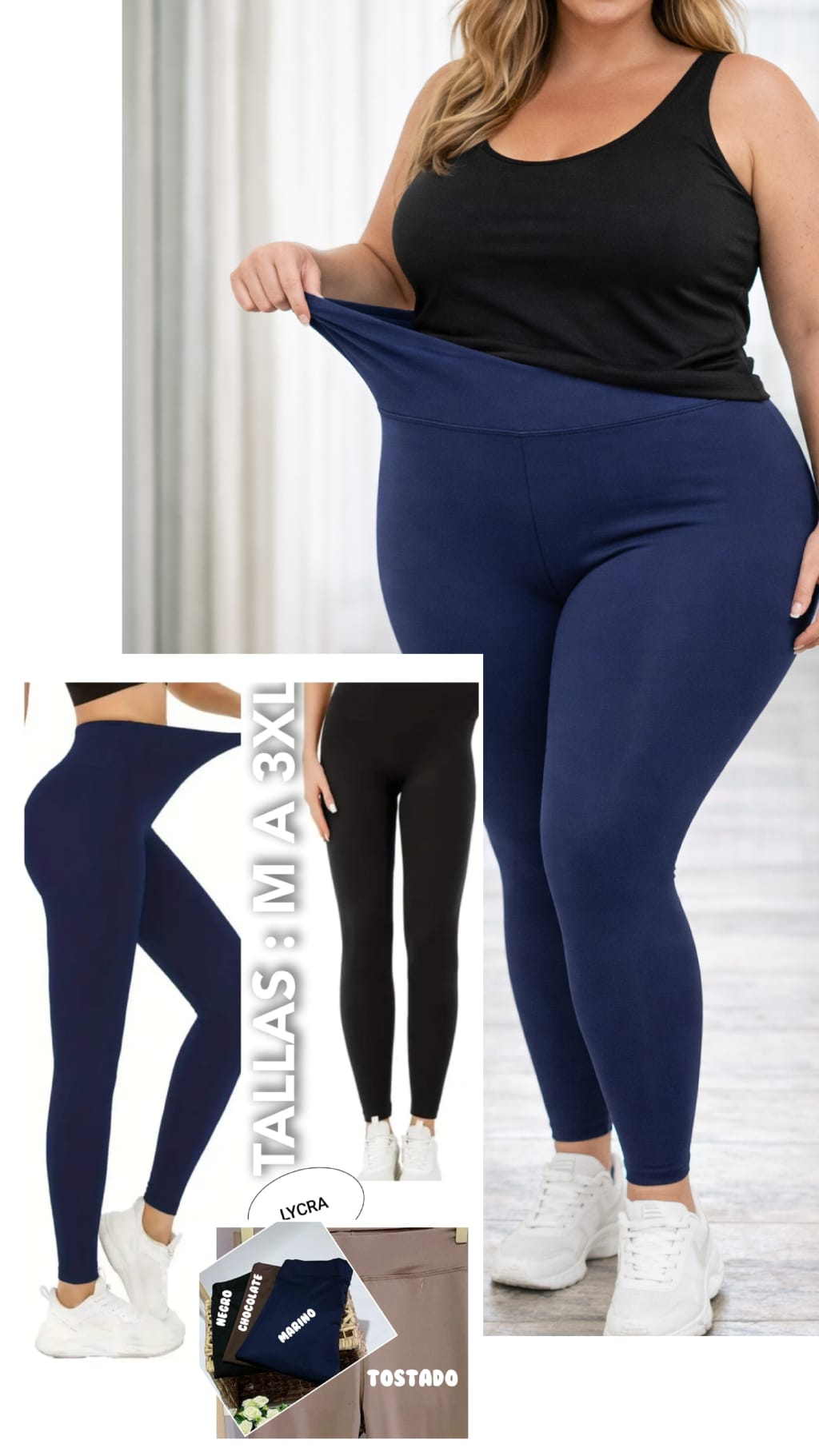 Mallas Lycra Deportivas Mujer Talla Grande - Imagen 2