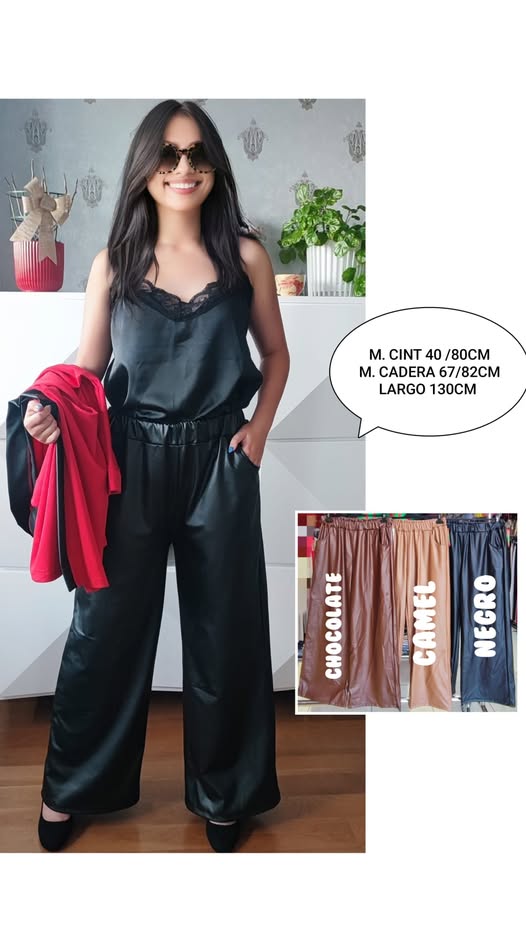Pantalón Polipiel Ancho Talla Grande