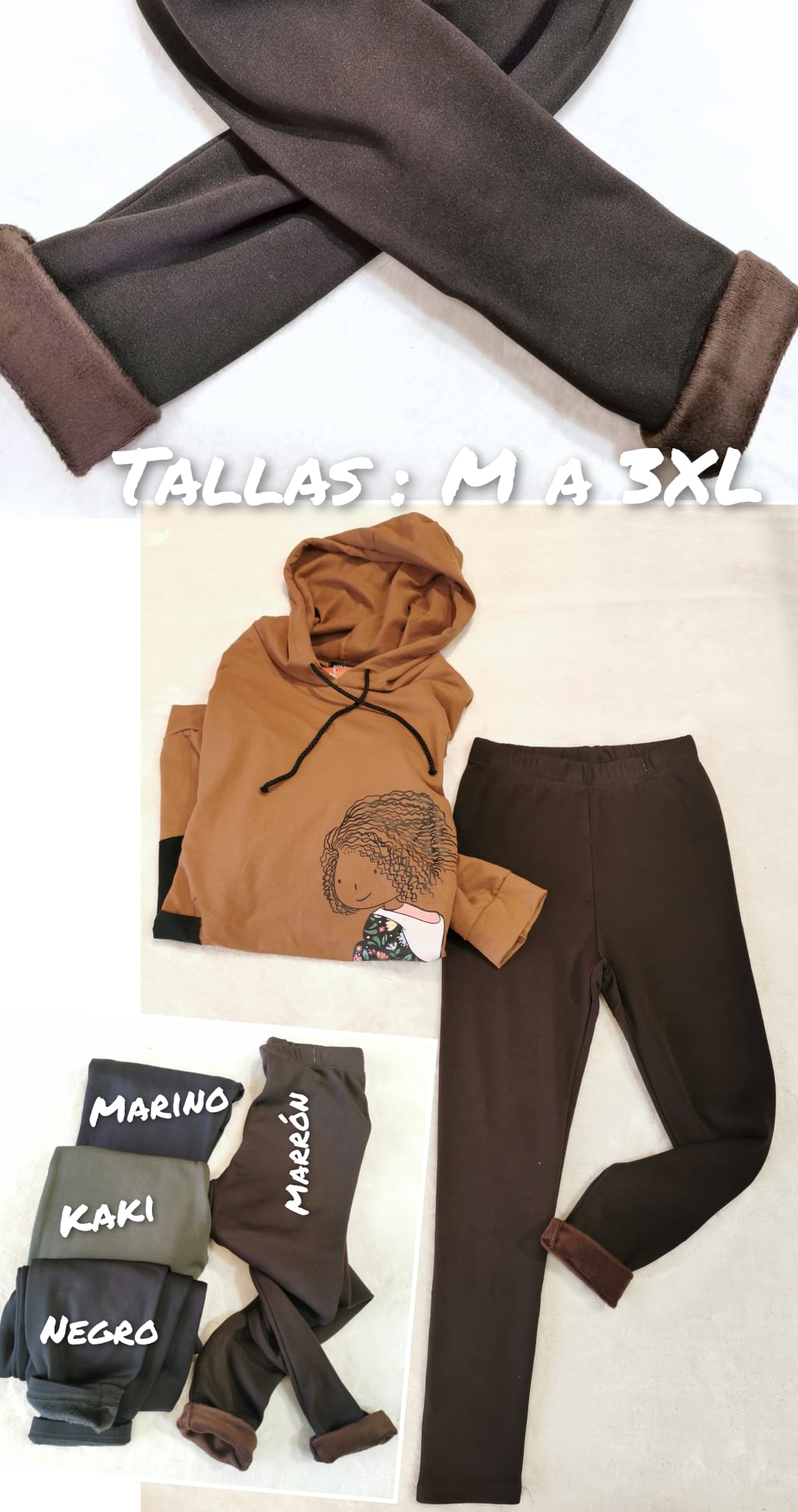 Leggins borrego Mujer Talla Grande