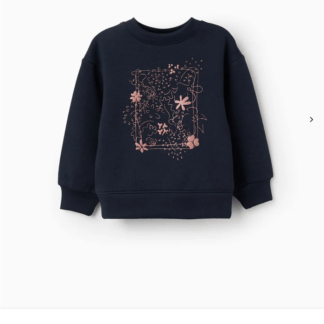 Sudadera Marino con dibujo Relieve Zippy