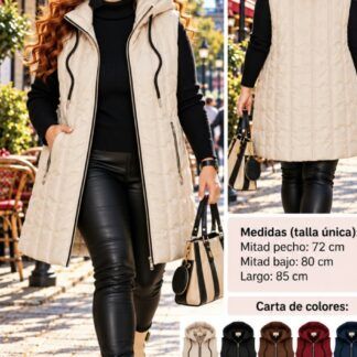 Chaleco Guateado Largo Mujer Talla Grande