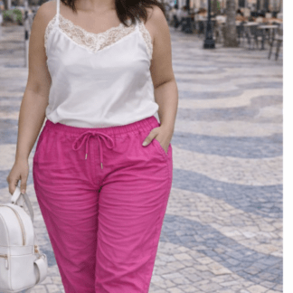 Pantalón Elástico Liso Talla Grande