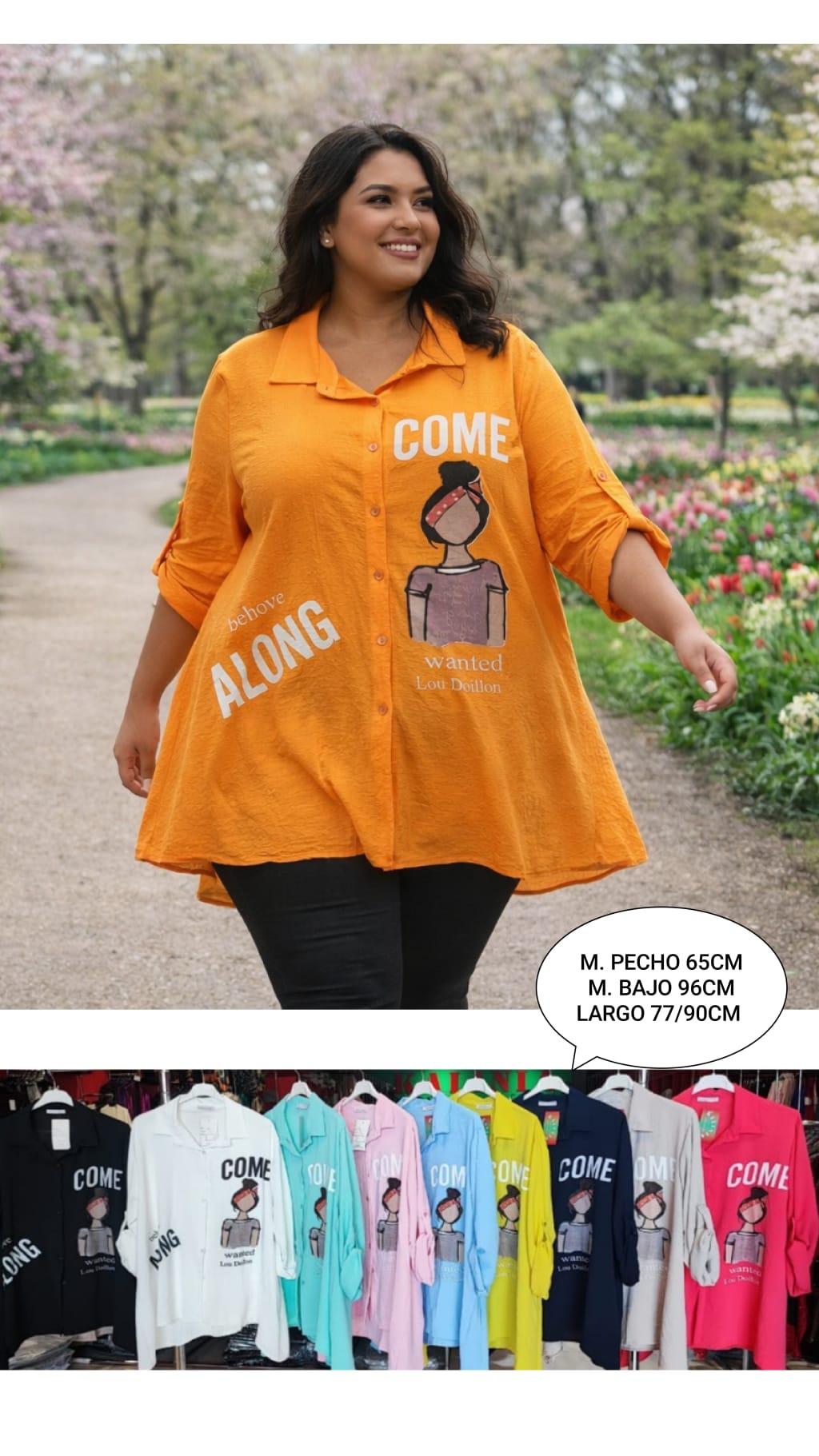Camisa Estampada Mujer Talla Grande