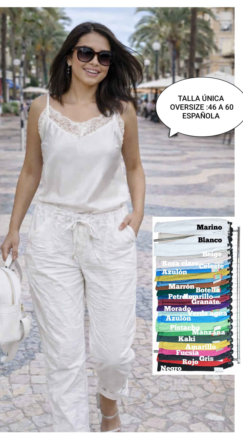 Pantalón Elástico Liso Talla Grande - Imagen 4