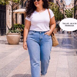 Pantalón Vaquero Recto Mujer Talla Grande