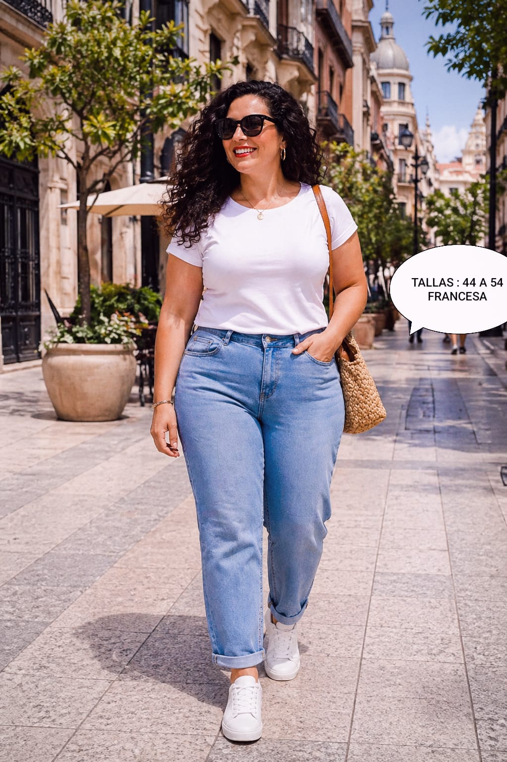 Pantalón Vaquero Recto Mujer Talla Grande
