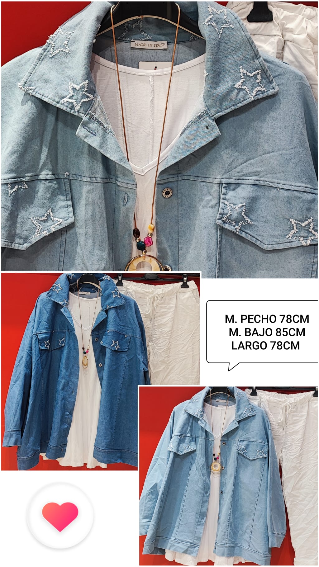 Chaqueta Vaquera Estrellas Talla Grande