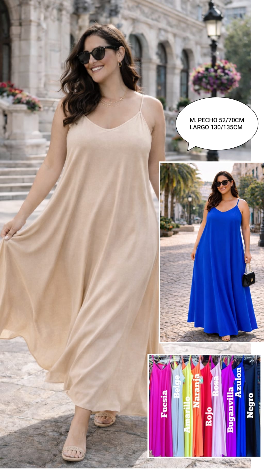 Vestido de Satén en talla grande