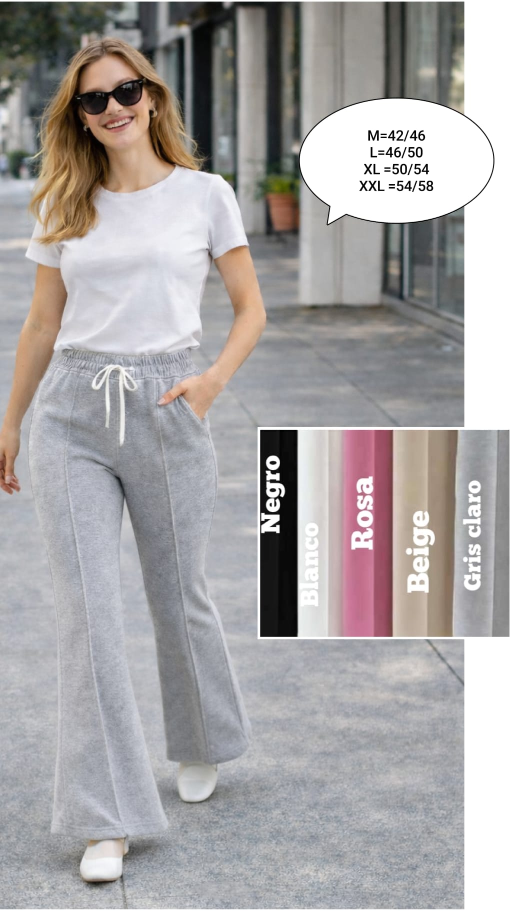 Pantalón Elástico Campana Talla Grande
