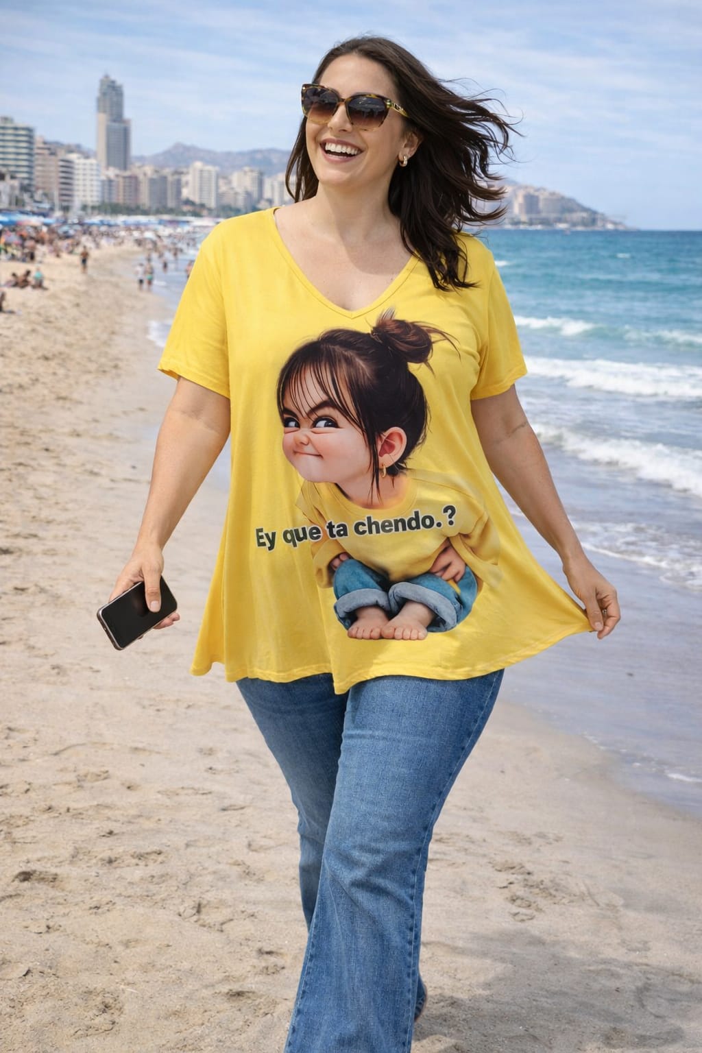Camiseta Corte Evase Mujer Talla Grande