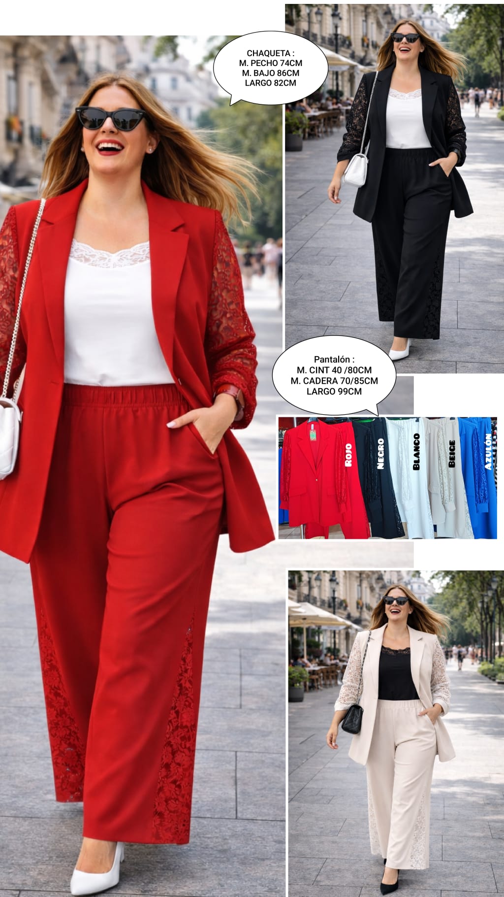 Pantalón Vestir Encaje Talla Grande - Imagen 2