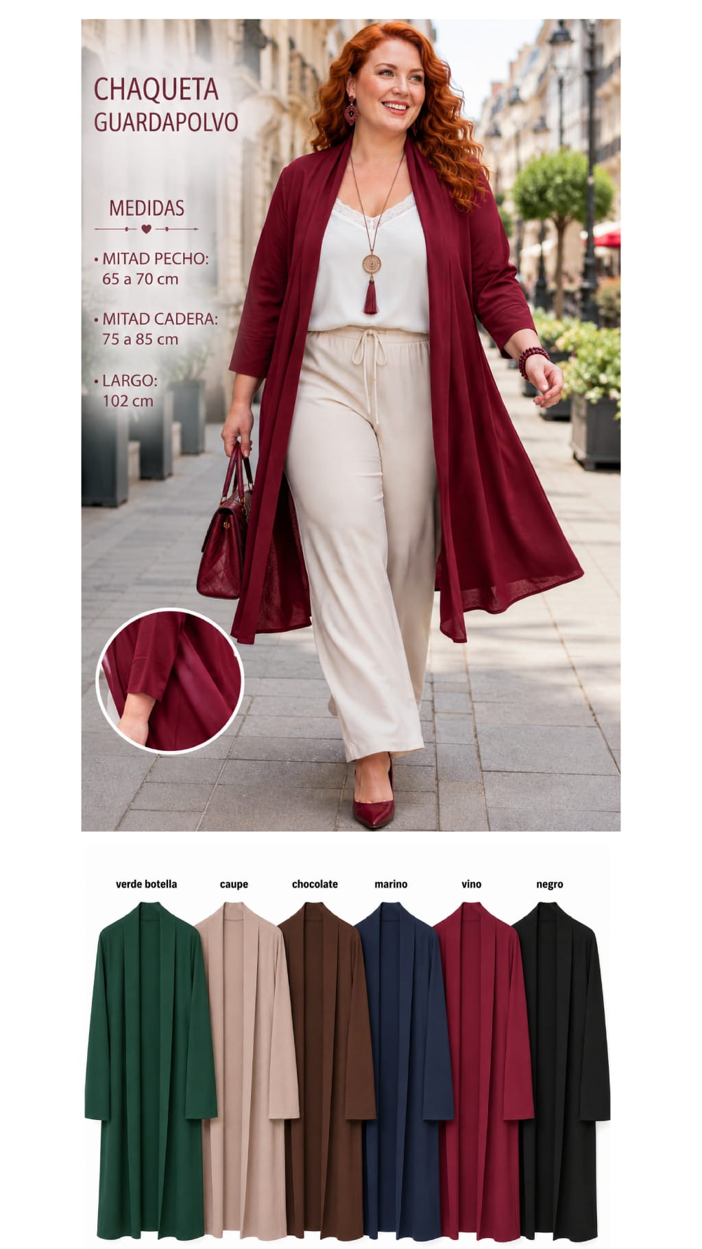 Chaqueta Levita Encaje Talla Grande