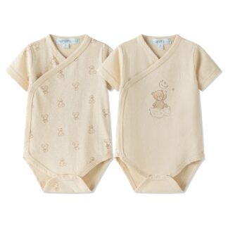 Pack 2 Bodys Algodón Beige Bebé