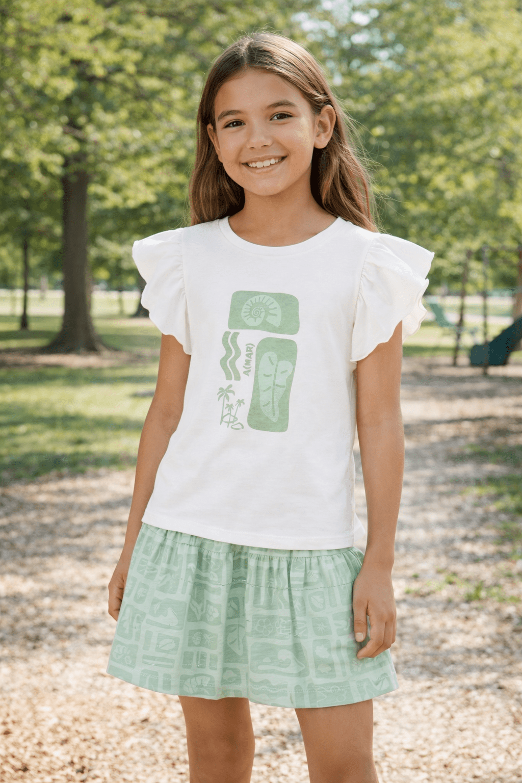 Conjunto Falda+Camiseta Verde