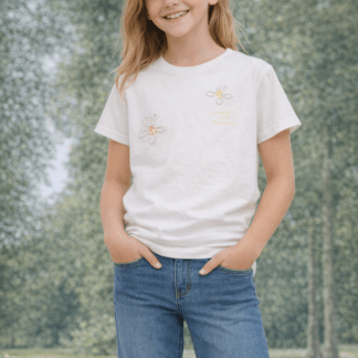 Camiseta blanca con flores bordadas Zippy