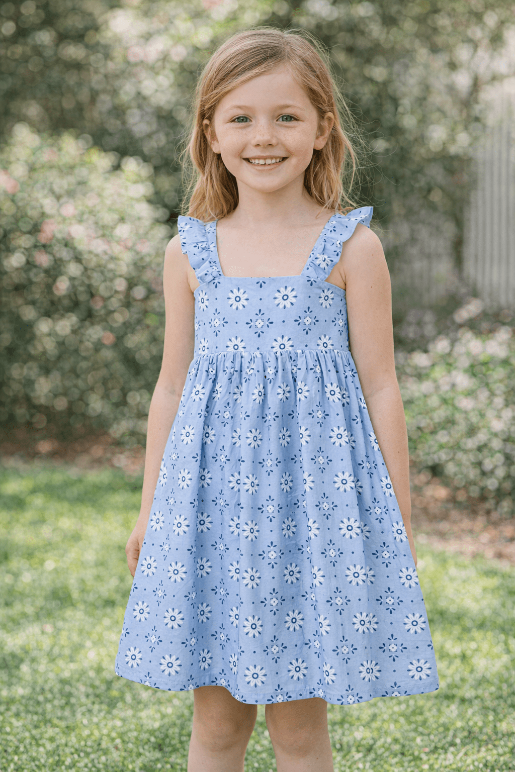 Vestido Flores y Nido de Abeja Zippy