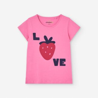 Camiseta rosa con “LOVE” y fresa Losan