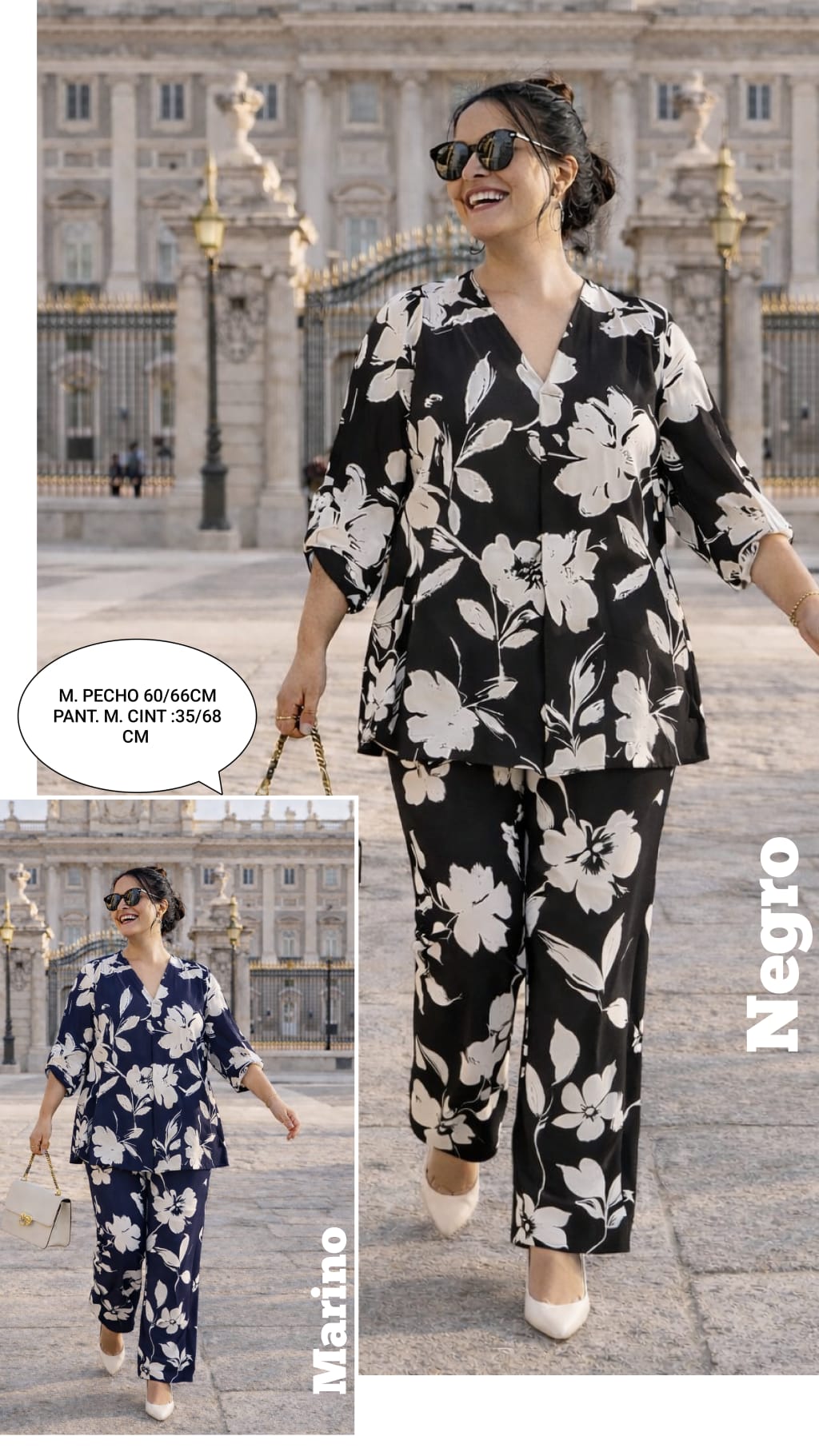 Conjunto Punto Frio Flores Mujer Talla Grande