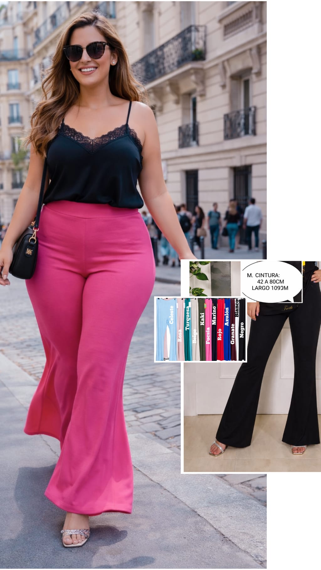 Pantalón Elástico Campana Talla grande