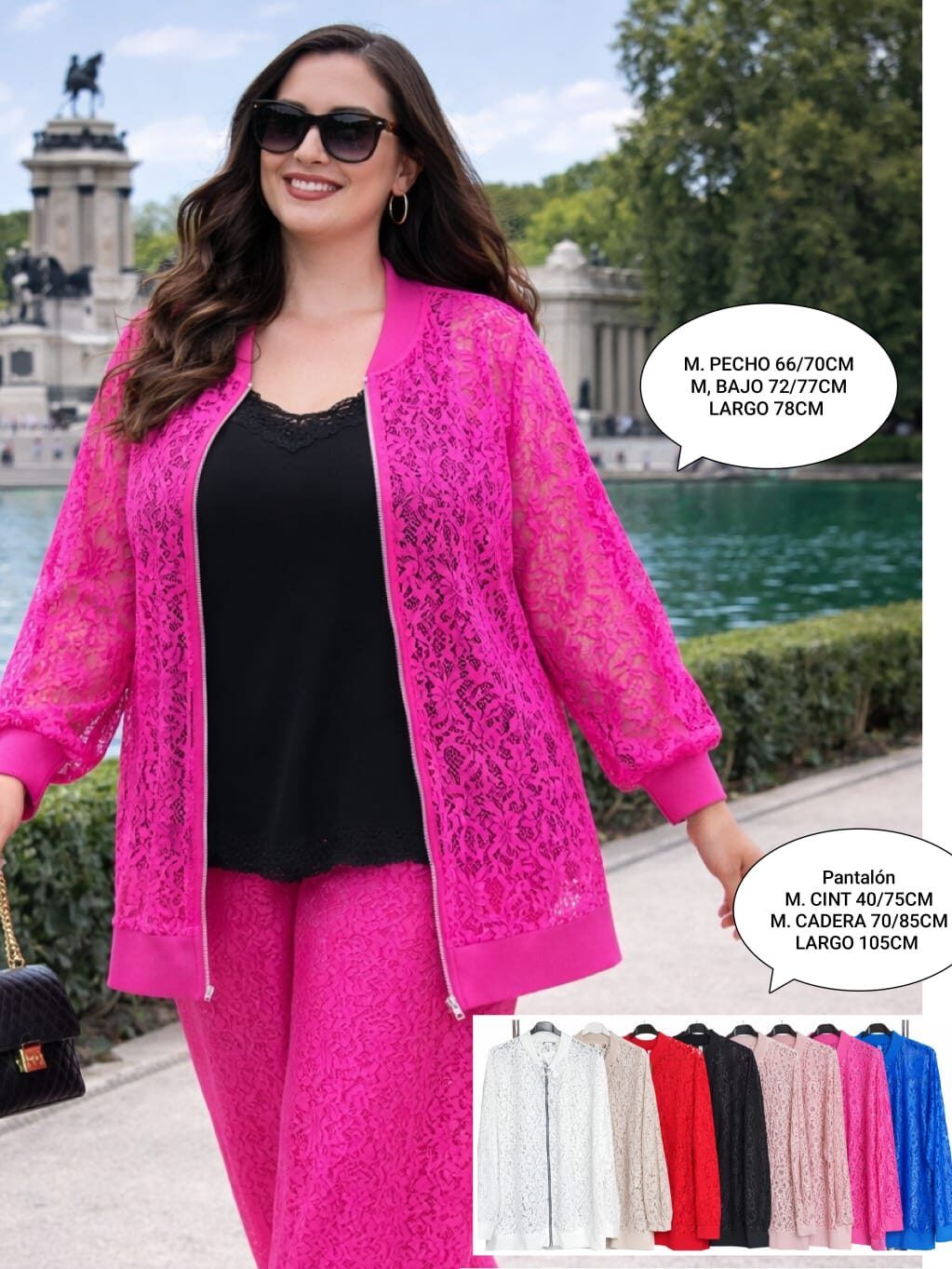 Bomber Encaje Mujer Talla Grande