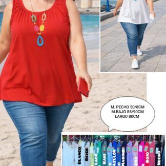 Camiseta Básica Tirantes Mujer Talla Grande