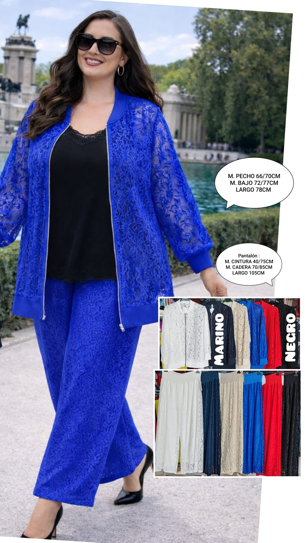 Conjunto de Encaje: Chaqueta+Pantalón Talla Grande - Imagen 3