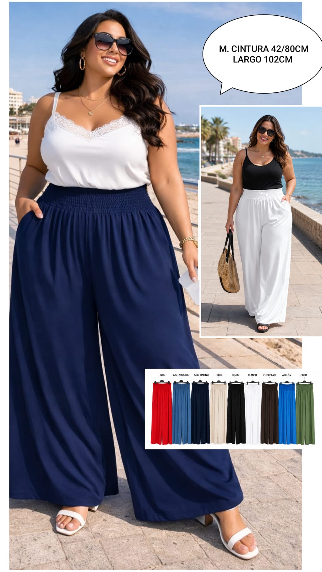 Pantalón Vestir Ancho Talla Grande