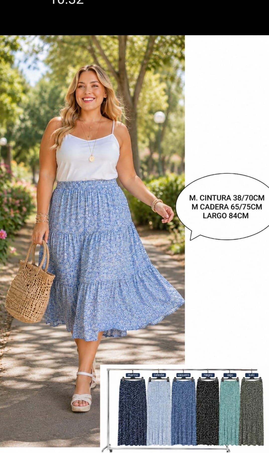 Falda Algodón Mujer Talla Grande