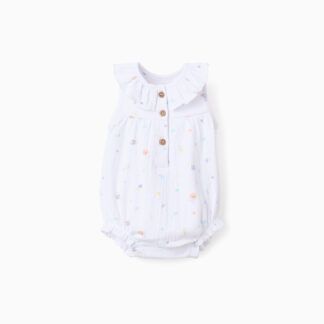 Ranita blanca con cuello volante y estampado  Zippy