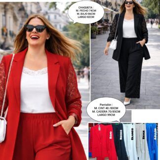 Chaqueta Americana Encaje Talla Grande