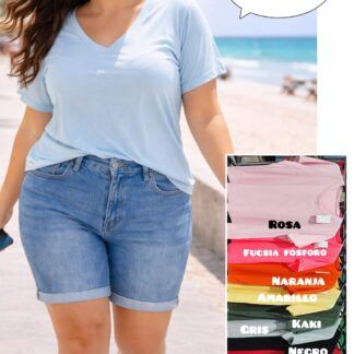 Camiseta Básica Cuello Pico Talla Grande