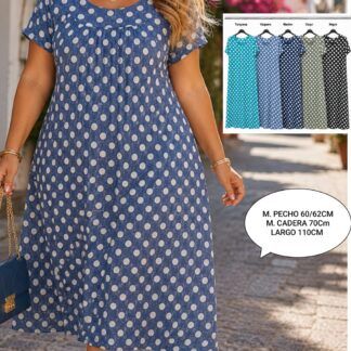 Vestido Lunares Mujer Talla grande