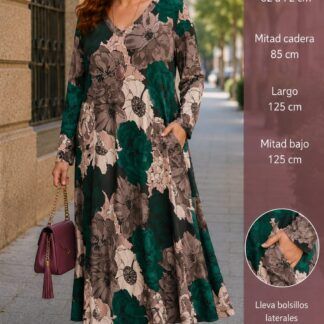 Vestido Otoñal Largo Talla Grande