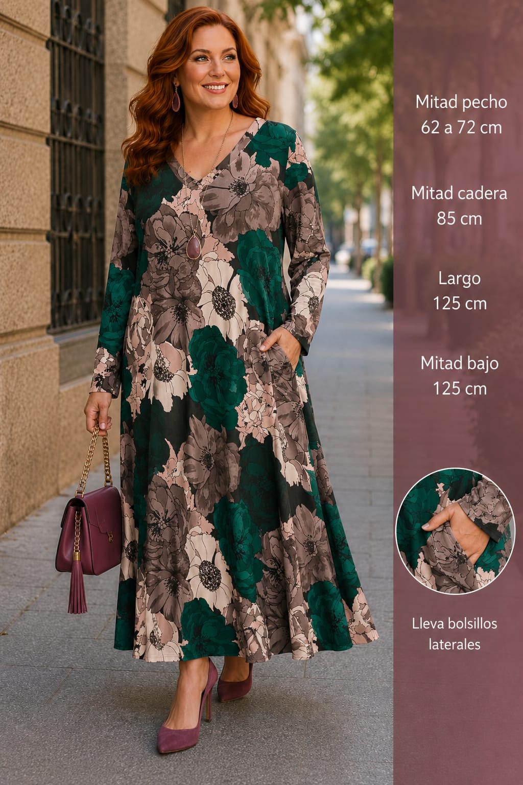 Vestido Otoñal Largo Talla Grande