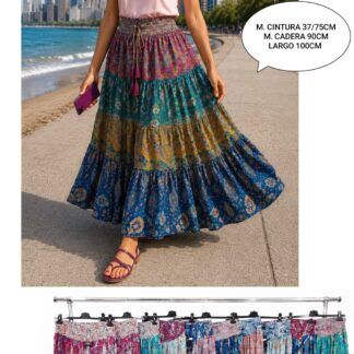 Falda Larga Ibicenca Colores Talla Grande